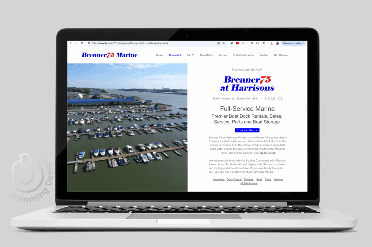 toledo website design for brenner 75 marine